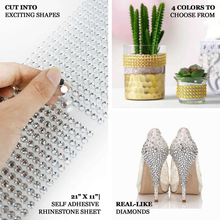 Blush self-adhesive rhinestone diamond sticker wrap sheets for DIY crafts.