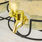 2 Pack Clear Dual Gallon Glass Jars Dispenser With Gold Metal Lids, Juice Beverage Stand With Spigot Included