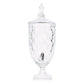 1.3 Gallon Glass Drink Dispenser in Apothecary Jar Style, Diamond Textured Party Beverage Dispenser with Lid and Spigot, Clear - 21" Tall