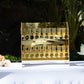 25" Gold Mirror Finish 2-Tier 18 Champagne Glass Holder With Stand, Foam Board Wine Glass Rack