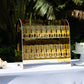 25" Gold Mirror Finish 2-Tier 18 Champagne Glass Holder With Stand, Foam Board Wine Glass Rack
