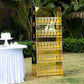5ft Gold Mirror Finish 5-Tier 40 Champagne Glass Holder Wall Stand, Foam Board Wine Glass Standing Rack