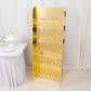 5ft Gold Mirror Finish 5-Tier 40 Champagne Glass Holder Wall Stand, Foam Board Wine Glass Standing Rack