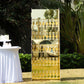 5ft Gold Mirror Finish 5-Tier 40 Champagne Glass Holder Wall Stand, Foam Board Wine Glass Standing Rack