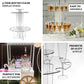 Clear acrylic champagne glasses display stand holding 23 flutes and 1 bottle.