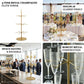 Gold metal 3-tier wine glass stand with 18 champagne flute holders.