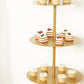 5 Tier Round Gold Metal Cupcake Holder Dessert Display Stand, 4.5ft Tall Champagne Tower Floor Stand