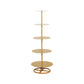 5 Tier Round Gold Metal Cupcake Holder Dessert Display Stand, 4.5ft Tall Champagne Tower Floor Stand
