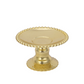 12 Pack | 5" Gold Mirror Finish Mini Plastic Pedestal Cake Stands With Beaded Rim, Disposable Round Cupcake Dessert Display Serving Plates