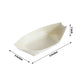 Natural biodegradable wooden boat-shaped food plates, 6 inches, compostable pine wood.