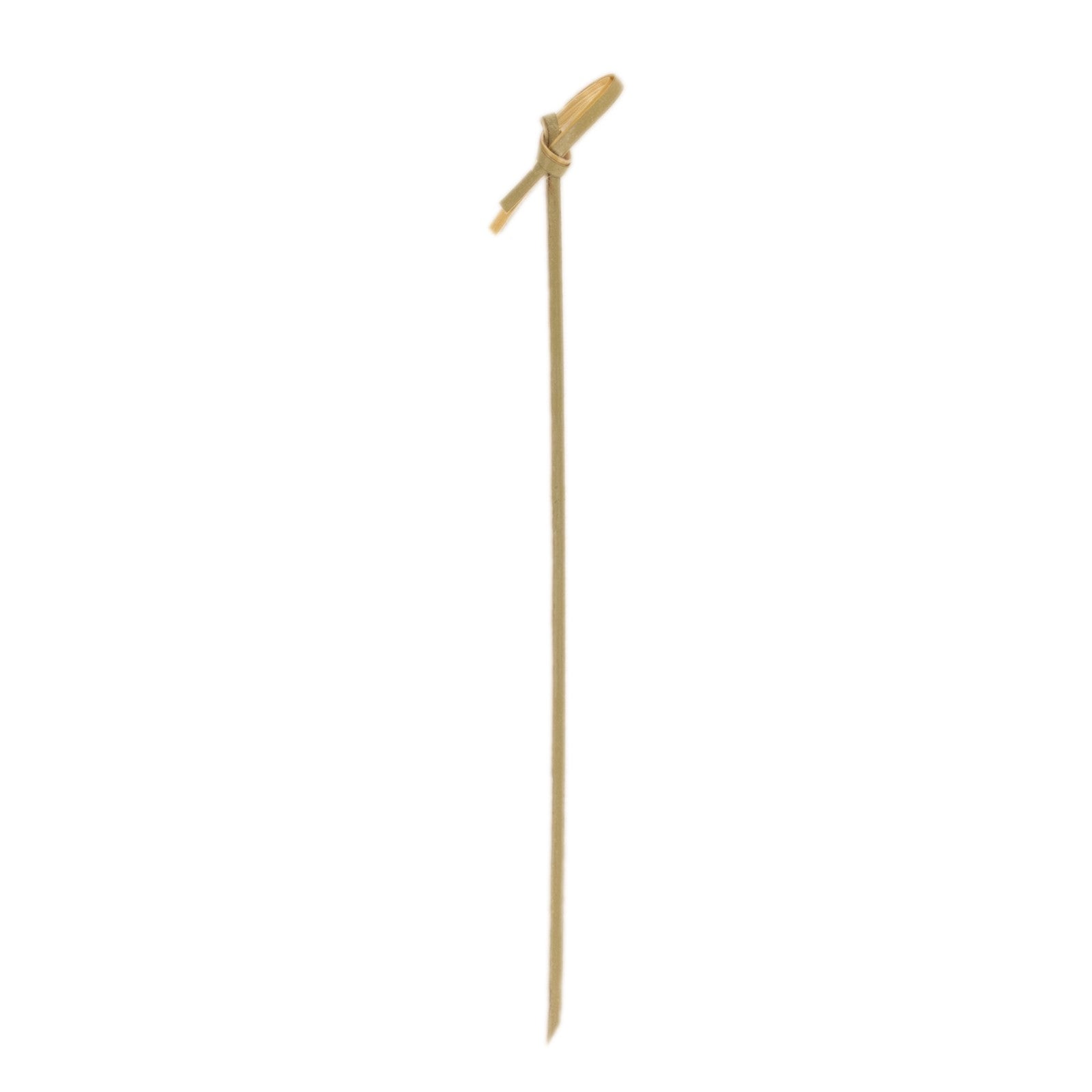 Eco-friendly bamboo cocktail sticks with decorative twisted knot, 6-inch.