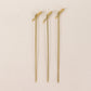 Eco-friendly twisted knot cocktail sticks, light brown bamboo party picks.