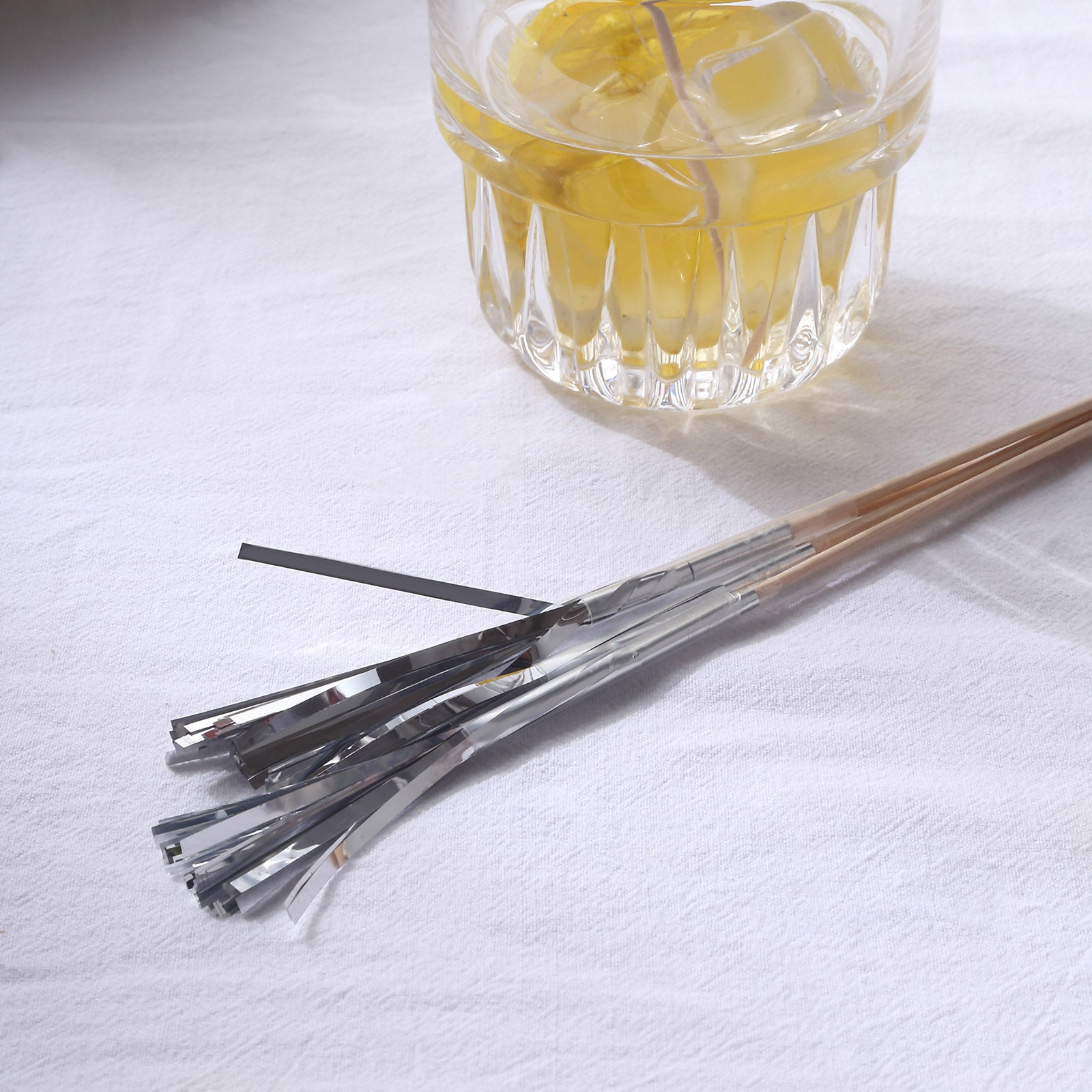 Silver firework frills cake toppers with bamboo cocktail sticks.