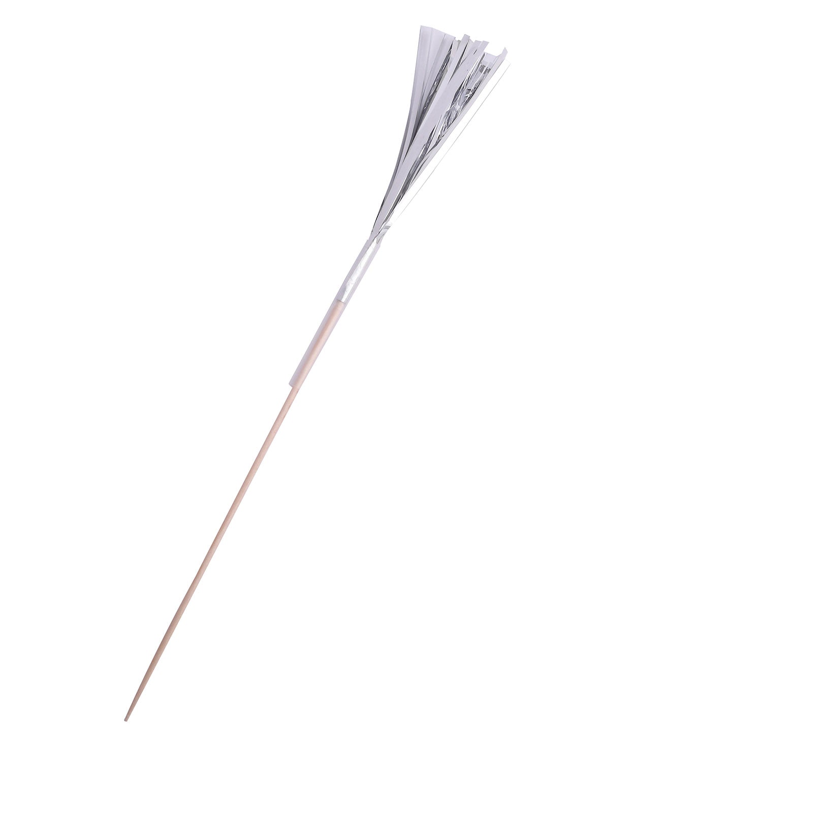 Silver firework frills cake toppers on bamboo sticks for festive decoration.