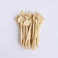 100 Pack Natural Eco Friendly Giraffe Bamboo Mini Forks, 4" Double Pronged Biodegradable Cocktail Picks Disposable Party Supplies