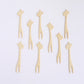 100 Pack Natural Eco Friendly Giraffe Bamboo Mini Forks, 4" Double Pronged Biodegradable Cocktail Picks Disposable Party Supplies