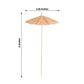 50 Pack Natural Eco Friendly Tiki Hut Paper Umbrella Cocktail Picks, 6" Biodegradable Bamboo Skewers Cocktail Sticks