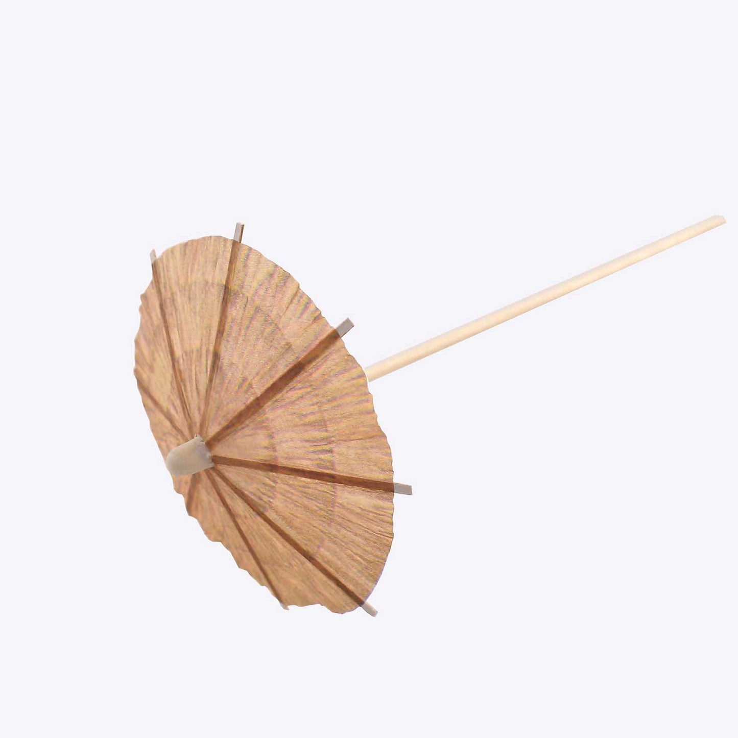 50 Pack Natural Eco Friendly Tiki Hut Paper Umbrella Cocktail Picks, 6" Biodegradable Bamboo Skewers Cocktail Sticks