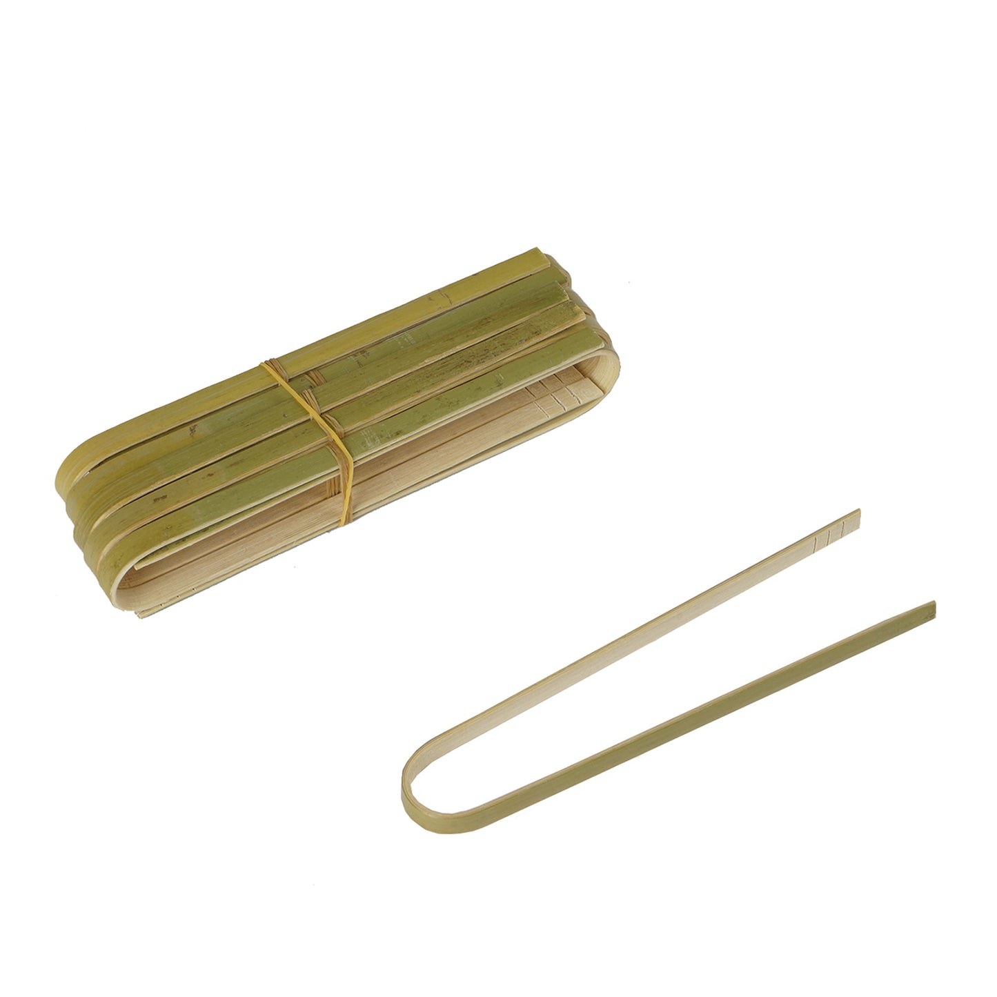 Eco-friendly natural bamboo wooden tongs flatware, 50 pack.
