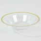 20 Pack Clear Disposable Salad Soup Bowls with Gold Rim, 12oz Round Plastic Dessert Serving Bowls