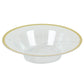 20 Pack Clear Disposable Salad Soup Bowls with Gold Rim, 12oz Round Plastic Dessert Serving Bowls