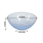 Transparent dusty blue bowl with gold rim, elegant crystal-like swirl design.