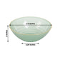 Transparent dusty sage green bowl with a gold rim and elegant swirl design.