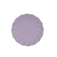 Lavender lilac biodegradable salad plate with swirl scalloped design.