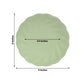 Sage green biodegradable dinner plate with a swirl scalloped design.