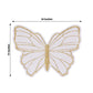10 Pack White Gold Glitter Butterfly Disposable Table Mats, 14" Cardboard Paper Placemats - 400GSM