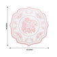10-Pack Disposable Table Placemats 13" Round Placemats in White with Pink Damask Floral Pattern & Scalloped Rim - 400GSM Cardboard Placemats for Stylish Table Setting