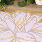 10 Pack Lavender Peony Cardboard Paper Table Mats with Gold Foil Edges, 14" Lilac Disposable Floral Paper Placemats - 300GSM
