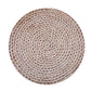6 Pack Wheat Woven Rattan Print Disposable Dining Table Mats, 13" Round Cardstock Paper Placemats - 700 GSM