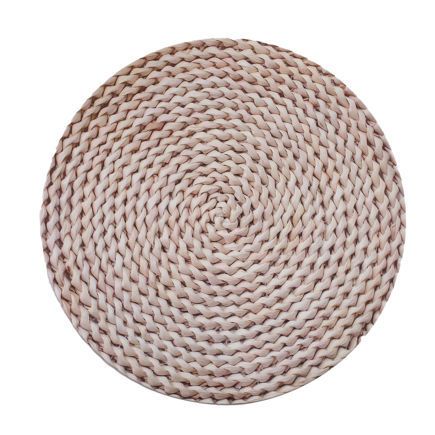 6 Pack Wheat Woven Rattan Print Disposable Dining Table Mats, 13" Round Cardstock Paper Placemats - 700 GSM