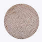6 Pack Wheat Woven Rattan Print Disposable Dining Table Mats, 13" Round Cardstock Paper Placemats - 700 GSM