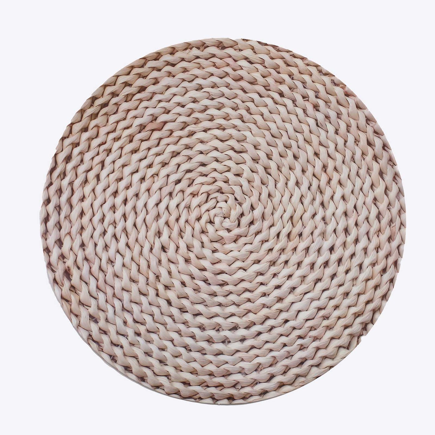 6 Pack Wheat Woven Rattan Print Disposable Dining Table Mats, 13" Round Cardstock Paper Placemats - 700 GSM