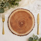50-Pack Disposable Table Placemats in Natural Wood Slice Print - 700GSM Cardboard Placemats for Rust
