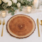 50-Pack Disposable Table Placemats in Natural Wood Slice Print - 700GSM Cardboard Placemats for Rust