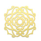 6 Pack | 13inch Metallic Gold Foil Laser Cut Flower Cardboard Placemats