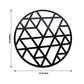 6 Pack Black Laser Cut Geometric Triangle Cardboard Dining Table Mats, 13" Round Disposable Placemats - 700 GSM