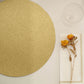 20 Pack | 13inch Gold Glitter Round Paper Table Placemats, Disposable Dining Table Mats