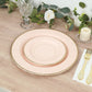 25 Pack Blush Sunray Heavy Duty Paper Charger Plates with Gold Rim, 13" Round Disposable Serving Plates - 350 GSM