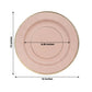 25 Pack Dusty Rose Sunray Heavy Duty Paper Charger Plates with Gold Rim, 13" Round Disposable Serving Plates - 350 GSM