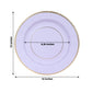 25 Pack Lavender Lilac Sunray Heavy Duty Paper Charger Plates with Gold Rim, 13" Round Disposable Serving Plates - 350 GSM