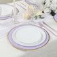 25 Pack Lavender Lilac Sunray Heavy Duty Paper Charger Plates with Gold Rim, 13" Round Disposable Serving Plates - 350 GSM