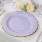 25 Pack Lavender Lilac Sunray Heavy Duty Paper Charger Plates with Gold Rim, 13" Round Disposable Serving Plates - 350 GSM