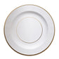 25 Pack | Sunray White 13" Disposable Charger Plates, Cardboard Serving Tray, Round with Gold Edges - 350 GSM