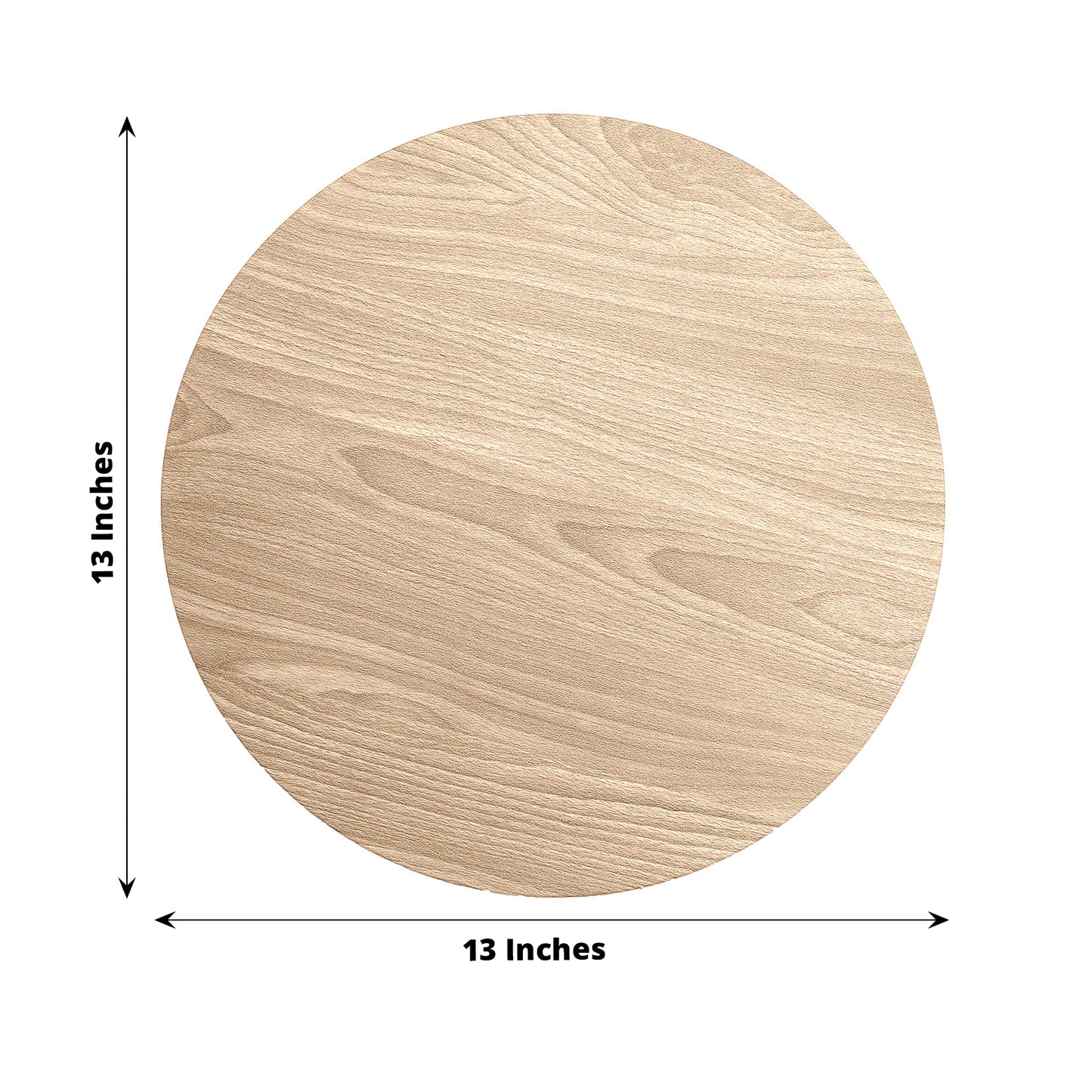 6 Pack Natural 13" Disposable Placemats With Walnut Wood Design, Round Paper Dining Table Mats