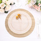 6 Pack Natural 13" Disposable Placemats With Walnut Wood Design, Round Paper Dining Table Mats
