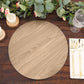 6 Pack Natural 13" Disposable Placemats With Walnut Wood Design, Round Paper Dining Table Mats